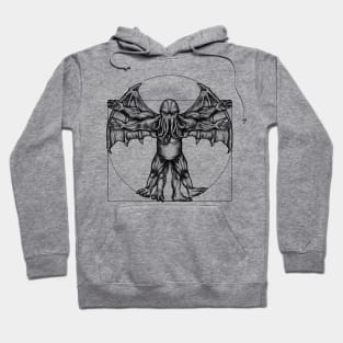 Venerate the Elder Gods with the Cthulhu Vitruvian Man Design Hoodie